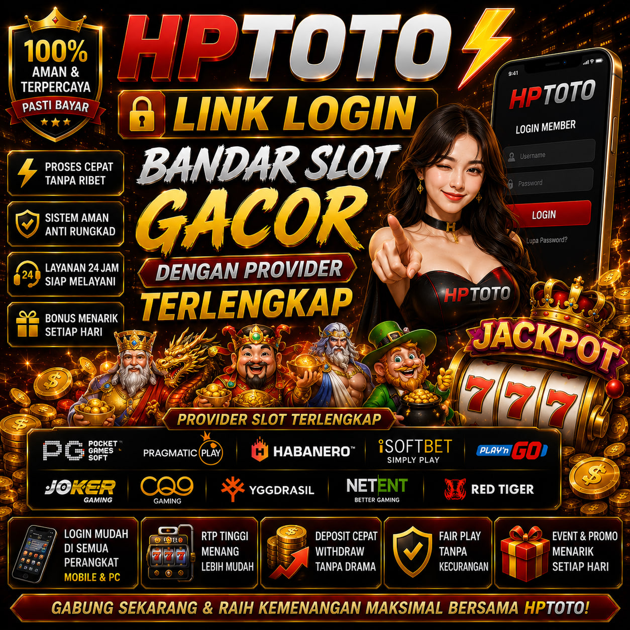 HPTOTO ⚡️ Link Login Bandar Slot Gacor Dengan Provider Terlengkap