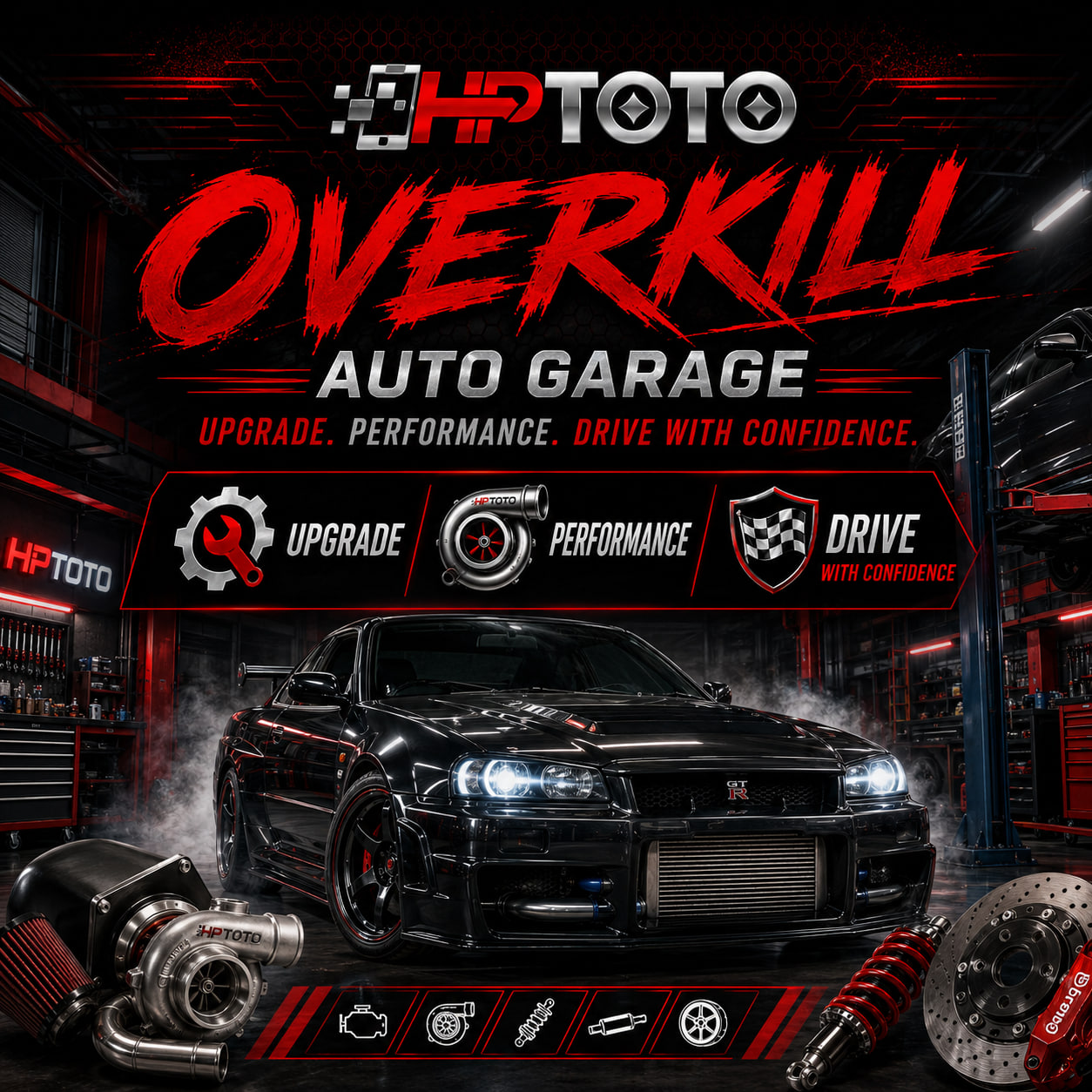 HPTOTO Overkill Auto Garage Upgrade Performance Drive with Confidence