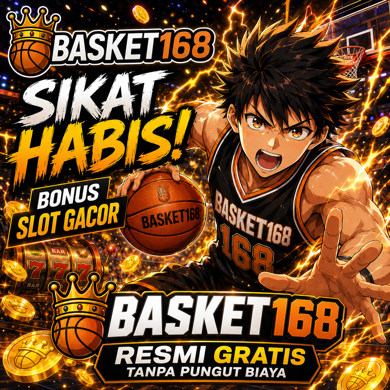 Sikat Habis! Bonus Slot Gacor BASKET168 Resmi Gratis Tanpa Pungut Biaya