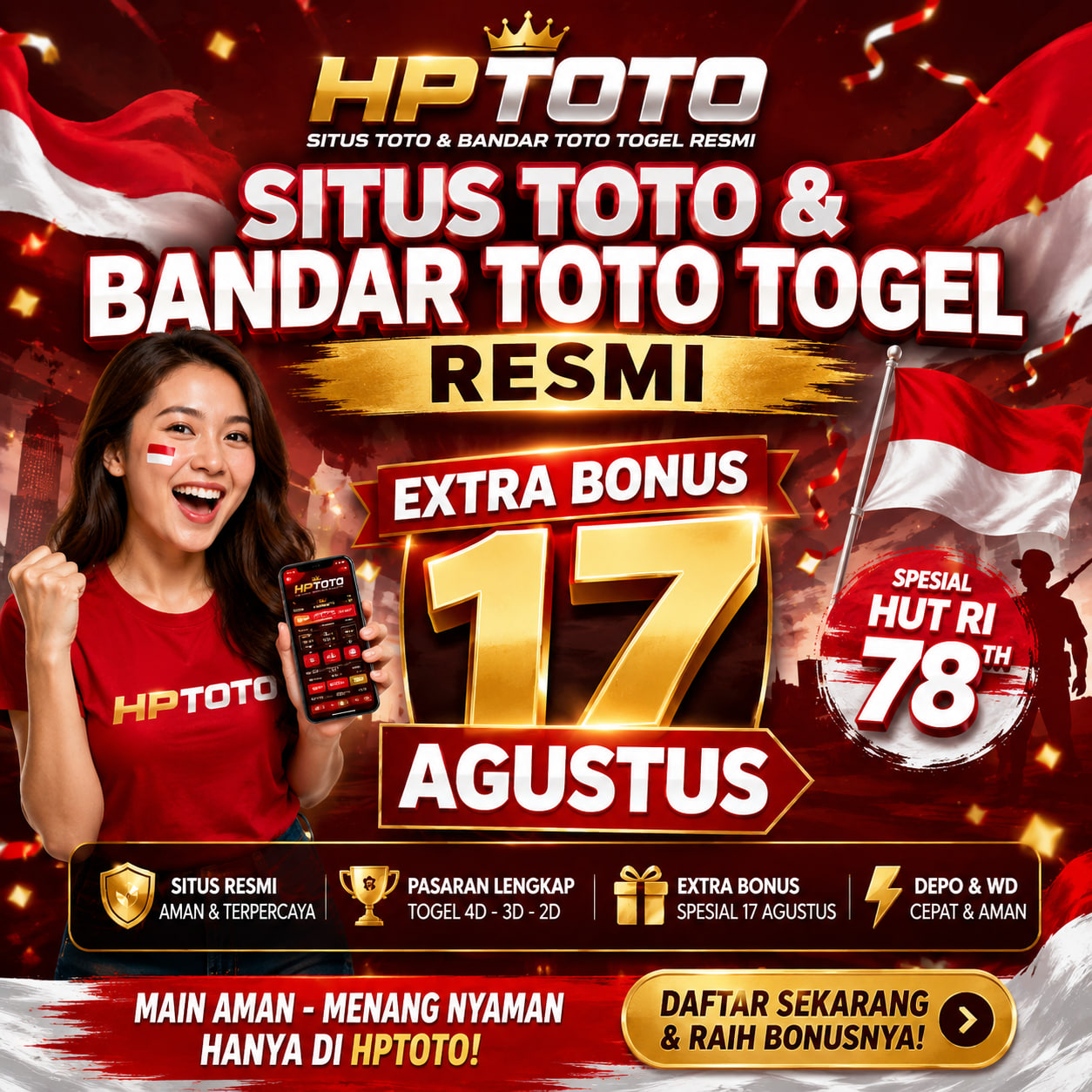 HPTOTO : Situs Toto & Bandar Toto Togel Resmi Dengan Extra Bonus 17 Agustus